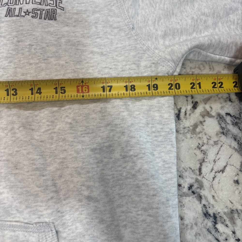 Converse Vintage Inspired Logo Fleece Mens Small Loose Fit Gray Hoodie NWT - Picture 6 of 16